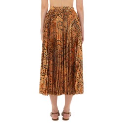 PLEATED SABLÉ SKIRT WITH PRINT