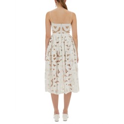 EMBROIDERED MIDI DRESS WITH BOW