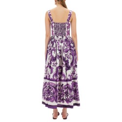 POPLIN LONG DRESS WITH MAJOLICA PRINT