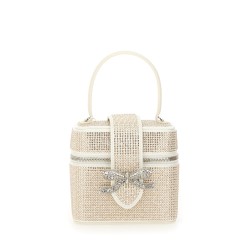 SATIN BEAUTY CASE WITH RHINESTONES