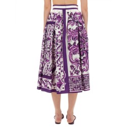 MAJOLICA PRINT PLEATED SKIRT