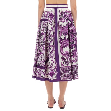 MAJOLICA PRINT PLEATED SKIRT