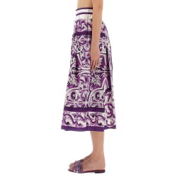 MAJOLICA PRINT PLEATED SKIRT