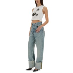 WIDE FIT JEANS WITH TURNED