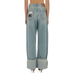 WIDE FIT JEANS WITH TURNED