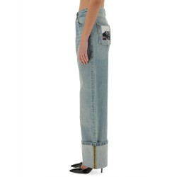 WIDE FIT JEANS WITH TURNED