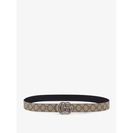 Reversible leather and Supreme GG fabric belt