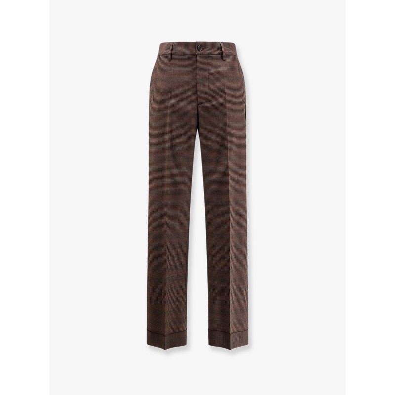Wool blend trousers with raw-cut edges