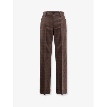 Wool blend trousers with raw-cut edges