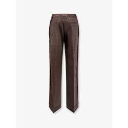 Wool blend trousers with raw-cut edges