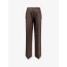 Wool blend trousers with raw-cut edges