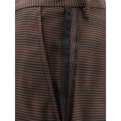 Wool blend trousers with raw-cut edges