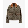 Quilted nylon jacket with suede details