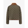 Quilted nylon jacket with suede details