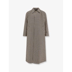 Wool and cotton coat with Vichy motif