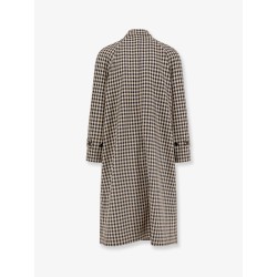 Wool and cotton coat with Vichy motif