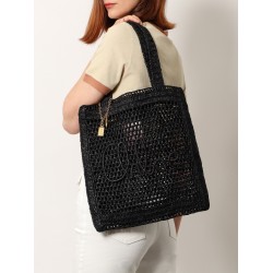 Summer banana rafia tote bag