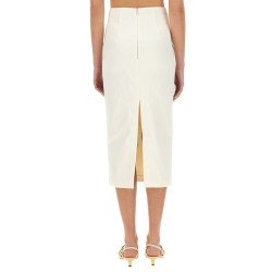 SATIN MIDI SKIRT WITH 3D FLOWERS