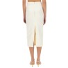 SATIN MIDI SKIRT WITH 3D FLOWERS