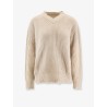 Wool blend sweater with distressed effect
