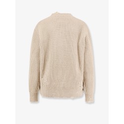 Wool blend sweater with distressed effect