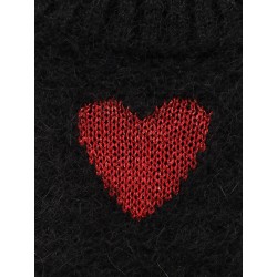 Wool and mohair sweater with lurex hearts