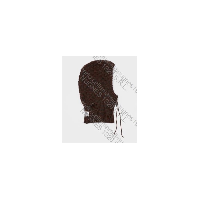 Wool blend balaclava with distressed effect