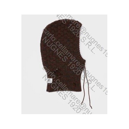 Wool blend balaclava with distressed effect