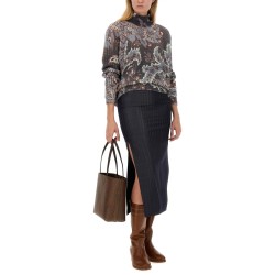 WOOL BLEND PENCIL SKIRT
