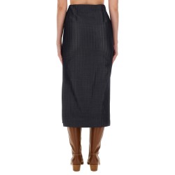 WOOL BLEND PENCIL SKIRT