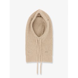 Wool blend balaclava with distressed effect