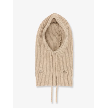 Wool blend balaclava with distressed effect