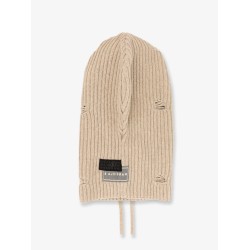 Wool blend balaclava with distressed effect