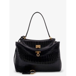 Rodeo leather shoulder bag with croco effect