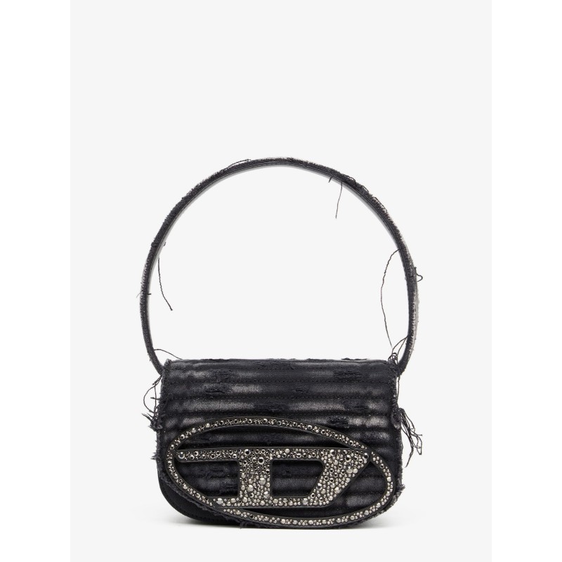 1DR denim shoulder bag with used effect