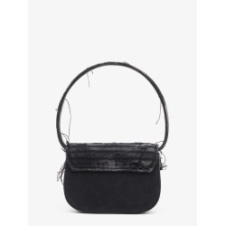 1DR denim shoulder bag with used effect