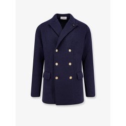 Knitted blazer with iconic brooch