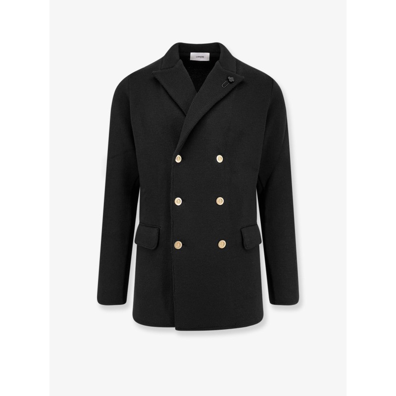 Knitted blazer with iconic brooch