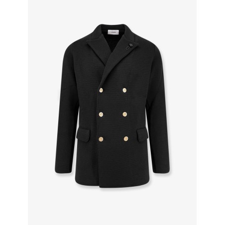 Knitted blazer with iconic brooch
