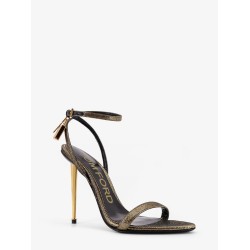 Laminated leather sandals with logoed padlock