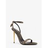 Laminated leather sandals with logoed padlock