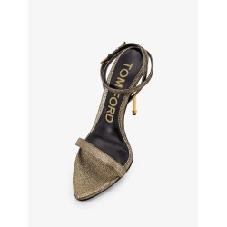 Laminated leather sandals with logoed padlock