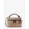 Suede Crossbody bag with leather shoulder strap
