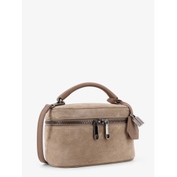 Suede Crossbody bag with leather shoulder strap