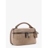Suede Crossbody bag with leather shoulder strap