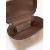 Suede Crossbody bag with leather shoulder strap