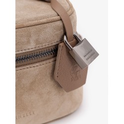Suede Crossbody bag with leather shoulder strap