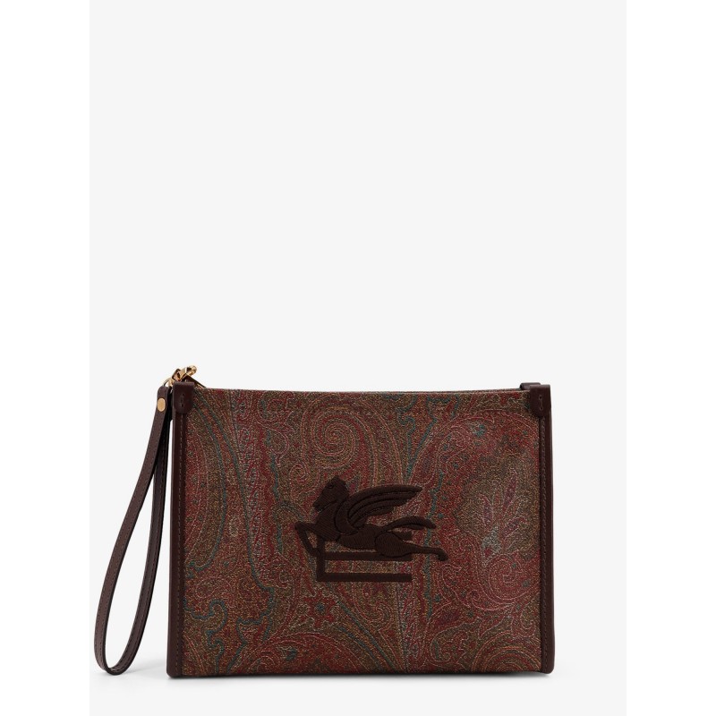 Paisley jacquard fabric clutch bag