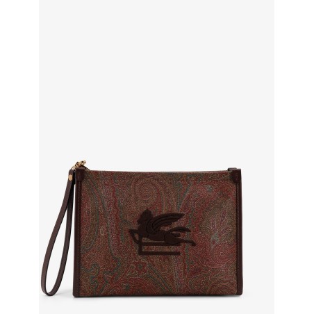 Paisley jacquard fabric clutch bag