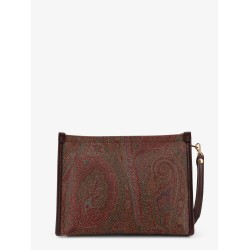 Paisley jacquard fabric clutch bag
